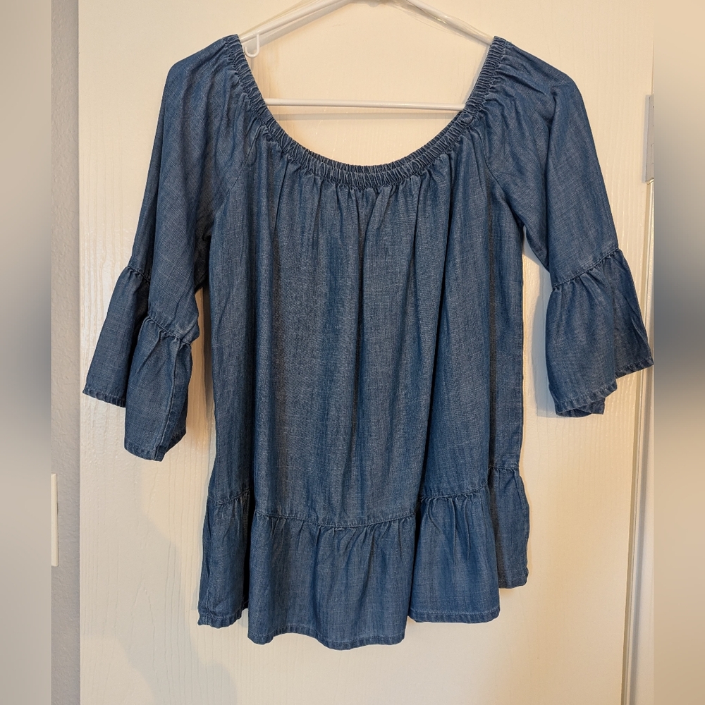 Chambray Dress Top
